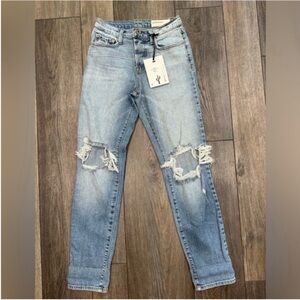 NWT Pistola Women’s Viper Light Blue Ripped High Rise Skinny Jeans Size 24